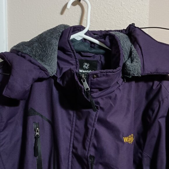 Wantdo Women Ski/Winter Fleece lined Hooded Jacket Size XL Purple - Picture 8 of 14